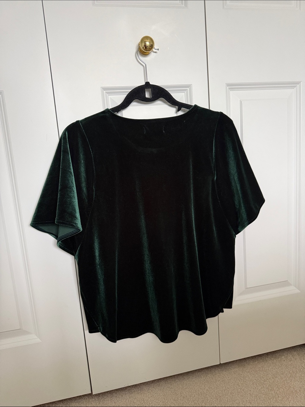 Madewell Dark Green Velvet Short-Sleeve Tee - Picture 2 of 2
